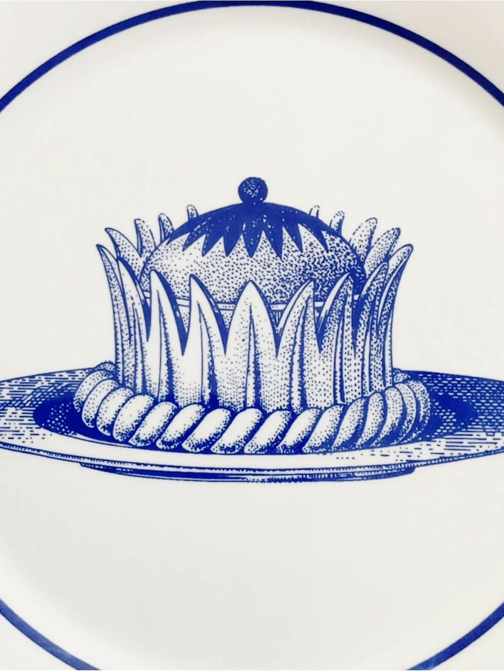 Williams Sonoma Carême Dessert Plates Set of 3 Blue White Made in England